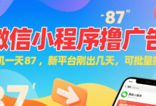 微信小程序看广告,单机一天87,新平台刚出几天,可批量操作,日入5张-蜗牛学社