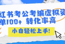 小红书考公考编虚拟资料出售一单100+ 转化率高 小白可轻松上手-蜗牛学社