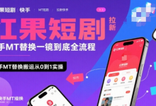 红果短剧拉新快手MT替换一镜到底全流程，快手MT替换搬运从0到1实操，日收益1k+-蜗牛学社