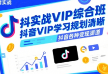 抖音实战VIP综合班，抖音VIP学习规划请晰抖音各种变现渠道-蜗牛学社
