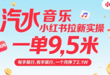 汽水音乐小红书拉新实操，，一单9.5米，有手就行，一个月挣了2.1W-蜗牛学社