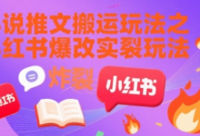 小说推文搬运玩法之小红书,小红书爆改实长炸裂玩法-蜗牛学社