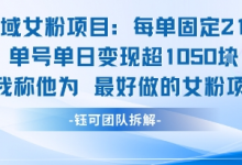 私域女粉项目:每单固定21块,单日变现超1k+,最好做的女粉项目-蜗牛学社