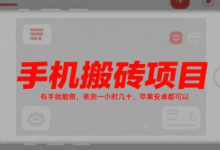 手机搬砖项目,有手就能做,亲测一小时几十,苹果安卓都可以-蜗牛学社