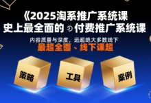 2025淘系推广系统课,史上最全面的付费推广系统课,内容质量与深度,远超绝大多数线下课-蜗牛学社
