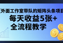 外面工作室带队的矩阵头条挂G项目,每天收益5张+,全流程教学【附全套工具】-蜗牛学社