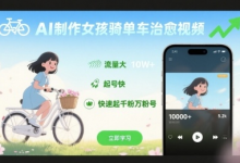 AI制作女孩骑单车治愈视频,流量大,起号快,快速起千粉万粉号-蜗牛学社