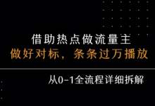 借力热点,乘顺风车玩流量主,条条过万播放, 每月收益5k+,从0-1全流程详细拆解-蜗牛学社
