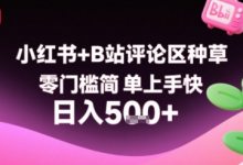 小红书+B站评论区种草，零门槛简单上手快 ，1分钟一单，只需复制粘贴评论就有钱-蜗牛学社