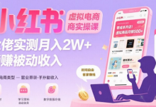 小红书虚拟电商，大佬实测月入2W+，实现被动收入-蜗牛学社