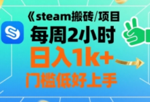 steam搬砖项目每周2小时日入1k+收益核心玩法,手把手教你,门槛低好上手-蜗牛学社