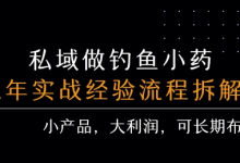 私域做钓鱼小药 每单利润3张+ 详细流程拆解-蜗牛学社