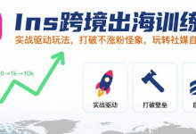 Ins跨境出海训练营,实战驱动玩法,打破不涨粉怪象,玩转社媒自然流量-蜗牛学社