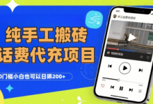 纯“手工搬砖”话费会员代充项目,零门槛小白也可以日入2张+,工作室可以复制扩大-蜗牛学社