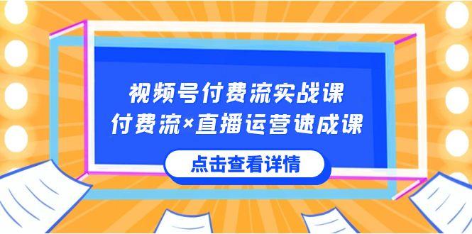 视频号付费流实战课，付费流×直播运营速成课，让你快速掌握视频号核心运营技能-蜗牛学社
