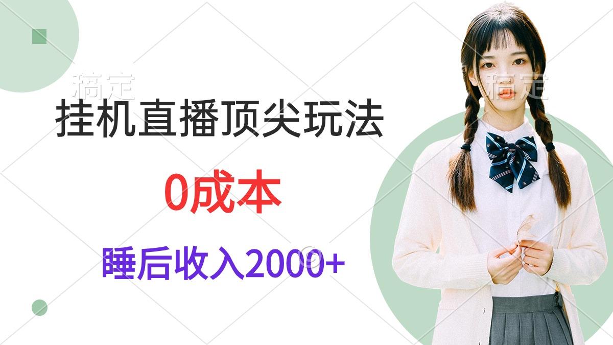(9715期)挂机直播顶尖玩法,睡后日收入2000+、0成本,视频教学-蜗牛学社