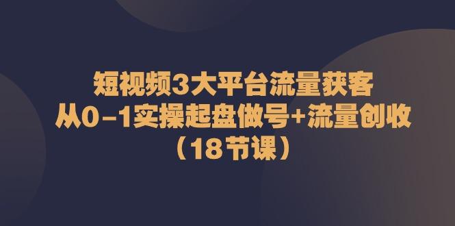 短视频3大平台流量获客:从0-1实操起盘做号+流量创收(18节课)-蜗牛学社
