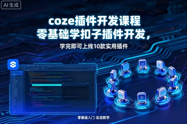 coze插件开发课程,零基础学扣子插件开发,学完即可上线10款实用插件-蜗牛学社