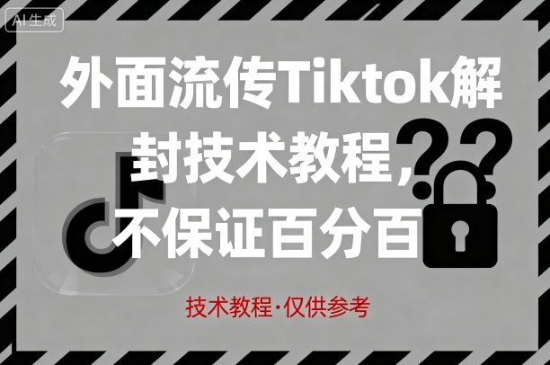外面流传Tiktok解封技术教程,不保证百分百,具体自测-蜗牛学社