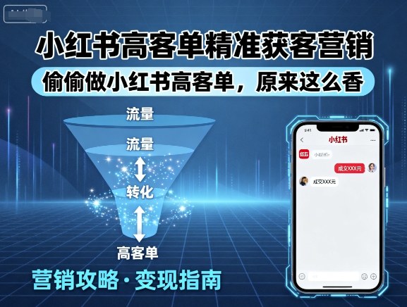小红书高客单精准获客营销,偷偷做小红书高客单,原来这么香-蜗牛学社
