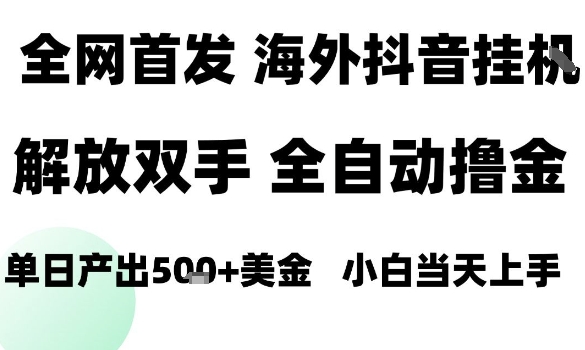 海外抖音无人直播,单日产出1.5k+,长期稳定,新手可玩,无脑操作【揭秘】-蜗牛学社