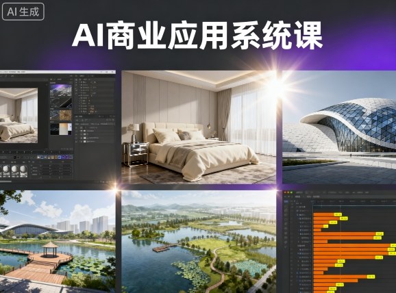 AI商业应用系统课，室内-软装-建筑-景观，智能设计+效果图+动画画实战-蜗牛学社