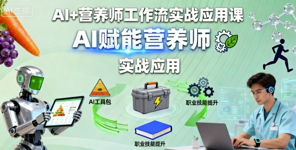 AI+营养师工作流实战应用课,AI赋能营养师-蜗牛学社