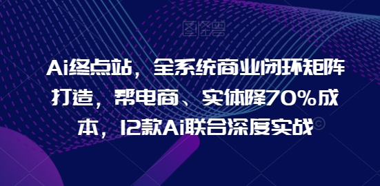 Ai终点站，全系统商业闭环矩阵打造，帮电商、实体降70%成本，12款Ai联合深度实战【0906更新】-蜗牛学社