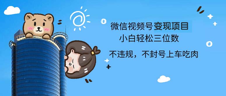 最新微信视频号变现项目,小白轻松月入四位数