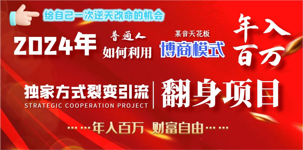 年普通人如何利用博商模式做翻身项目年入百万，财富自由