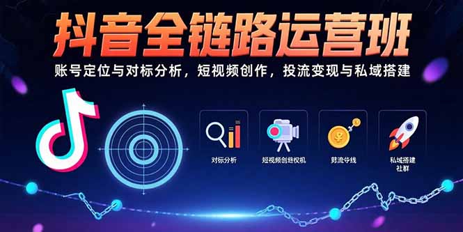 抖音全链路运营班：账号定位与对标分析，短视频创作，投流变现与私域搭建-蜗牛学社