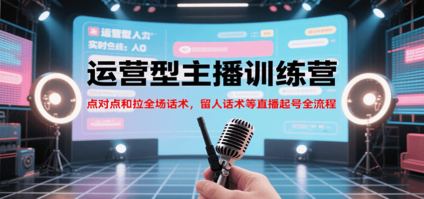 运营型主播训练营,点对点和拉全场话术,留人话术等直播起号全流程(更新7月)-蜗牛学社