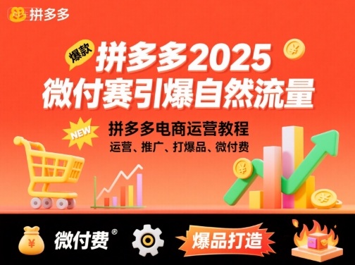 拼多多2025微付赛引爆自然流量,拼多多电商运营教程,运营、推广、打爆品、微付费-蜗牛学社