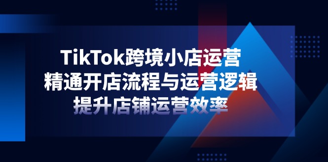 TikTok跨境小店运营，精通开店流程与运营逻辑，提升店铺运营效率-蜗牛学社