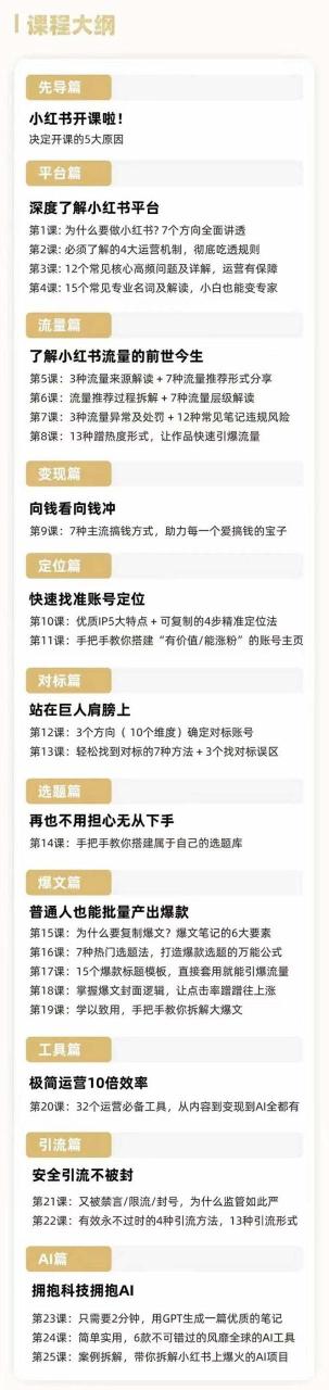 年最新小红书运营课程:普通人也能引爆小红书(25节课)