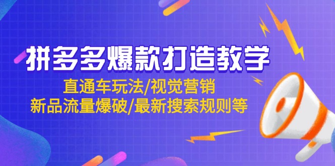 拼多多爆款打造教学：直通车玩法/视觉营销/新品流量爆破/最新搜索规则等-蜗牛学社