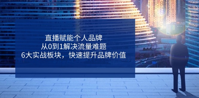 直播赋能个人品牌,从0到1解决流量难题,6大实战板块,快速提升品牌价值-蜗牛学社