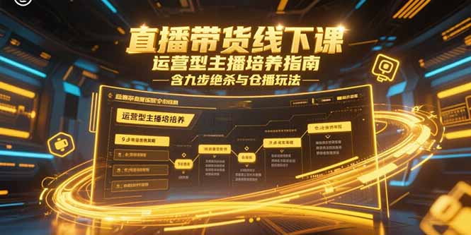 直播带货线下课，运营型主播培养指南，含九步绝杀与仓播玩法-蜗牛学社
