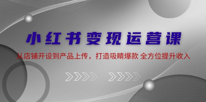 小红书变现运营课：从店铺开设到产品上传，打造吸睛爆款 全方位提升收入-蜗牛学社