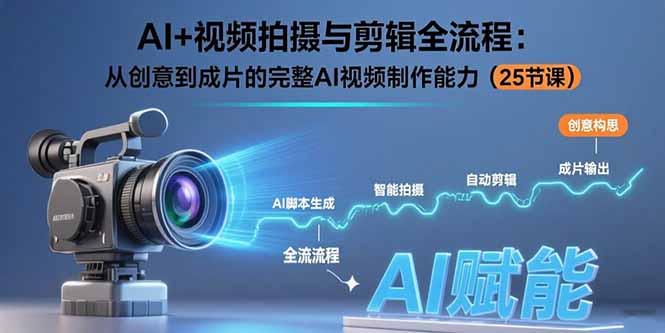 AI+视频拍摄与剪辑全流程：从创意到成片的完整AI视频制作能力(25节课-蜗牛学社