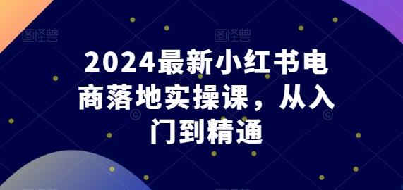 最新小红书电商落地实操课，从入门到精通