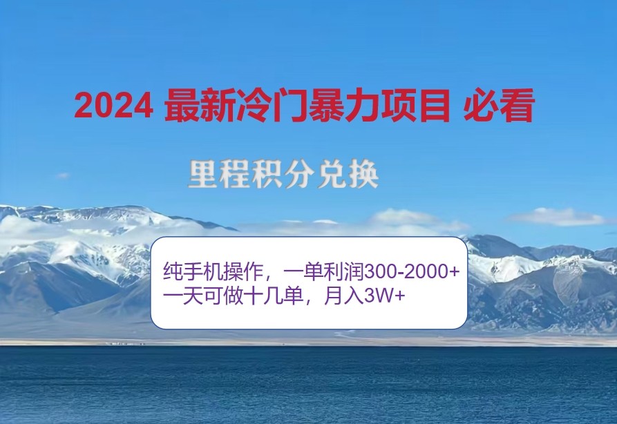 2024惊爆冷门暴利，里程积分最新玩法，高爆发期，一单300+—2000+-蜗牛学社