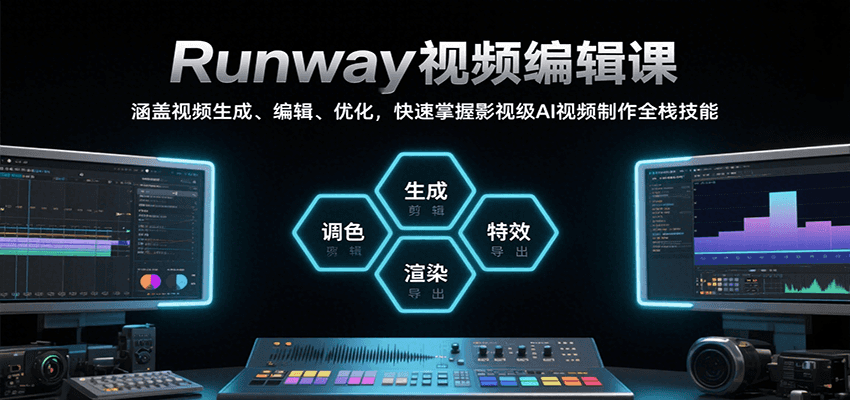 Runway视频编辑课,涵盖视频生成、编辑、优化,快速掌握影视级AI视频制作全栈技能-蜗牛学社