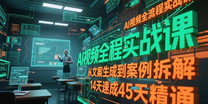 AI视频全流程实战课，从文案生成到案例拆解，14天速成45天精通-蜗牛学社