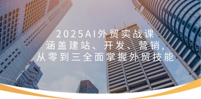 2025AI外贸实战课:涵盖建站、开发、营销, 从零到三全面掌握外贸技能