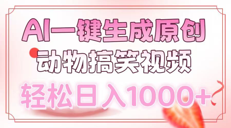 AI一键生成原创动物搞笑视频,轻松日入1000+-蜗牛学社