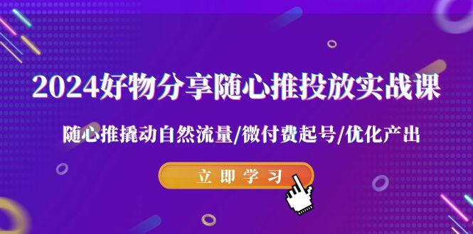 好物分享-随心推投放实战课 随心推撬动自然流量/微付费起号/优化产出