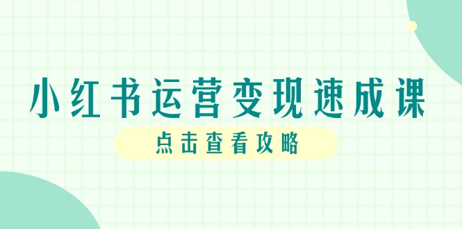 小红书运营变现速成课,账号搭建到暴力起号,个人IP全流程指南-蜗牛学社