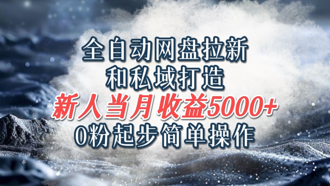 全自动网盘拉新和私域打造，0粉起步简单操作，新人入门当月收益5000以上-蜗牛学社