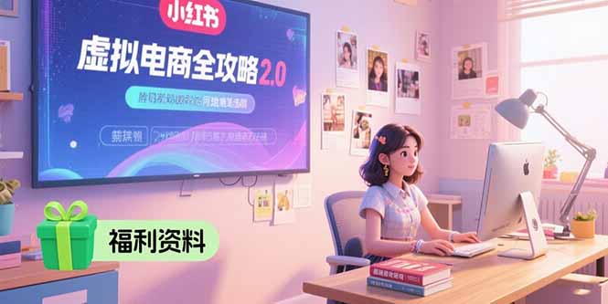 虚拟电商全攻略2.0,开店选品实操流程,账号定位、货源发布、笔记发布技巧-蜗牛学社